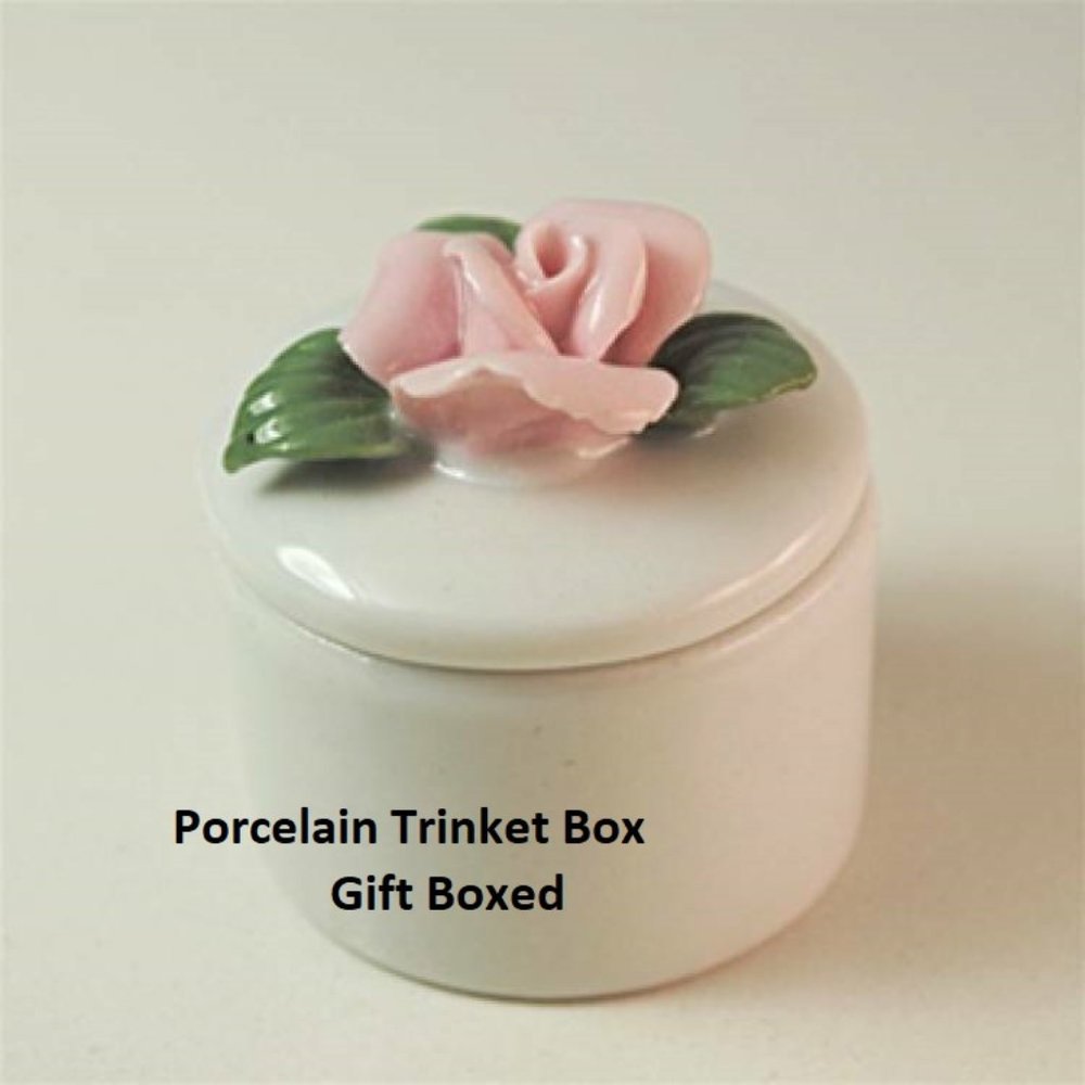 Porcelain Flower Trinket Box Porcelain box NWT - Picture 1 of 1